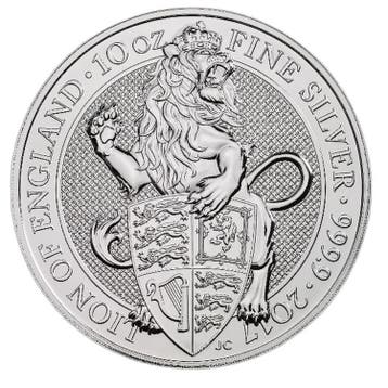 Zilveren Queens Beast Lion of England munt 10 troy ounce, Postzegels en Munten, Verzenden