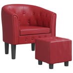 Fauteuil Wijnrood | Tweedekansje | OP=OP, Huis en Inrichting, Minder dan 75 cm, Nieuw, Leer, Ophalen of Verzenden