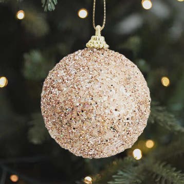 Kerstballen Champagne Goud Glitter 6cm - Set van 6, 12, 18,, Diversen, Kerst, Verzenden, Nieuw