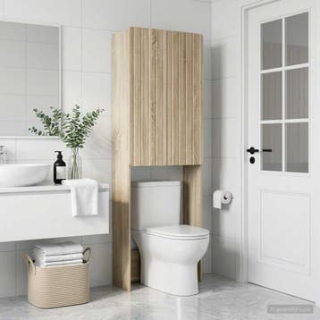 vidaXL Toiletkast ZWOLLE Sonoma Eiken 66 x 25,5 x 190 cm, Verzenden, Nieuw