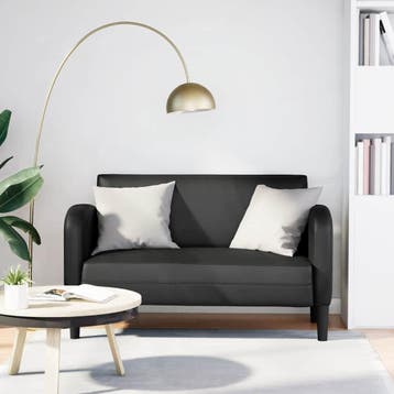 vidaXL Loveseat bank 110 cm kunstleer zwart, Verzenden, Nieuw, Leer