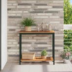 vidaXL Buiten Tafel met opslag Naturel en Zwart 80 x 35 x 75, Verzenden, Nieuw