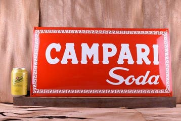 CAMPARI - Reclamebord - XL CAMPARI Soda; emaillebord;