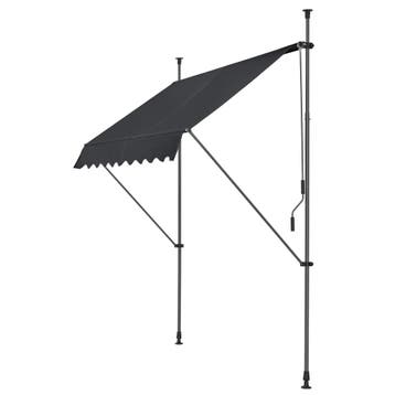 Klem zonwering luifel uitschuifbaar antraciet zwart 350x120, Tuin en Terras, Verzenden, Nieuw