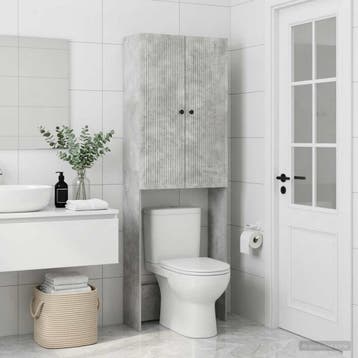 vidaXL Toiletkast EDE Betongrijs 66 x 25,5 x 190 cm Bewerkt, Verzenden, Nieuw