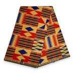 Afrikaanse stof - Kente PO-5061 - Polycotton - 1 yard, Hobby en Vrije tijd, Stoffen en Lappen, Ophalen of Verzenden, Nieuw