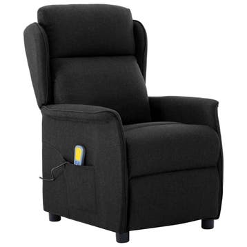 vidaXL Massagestoel Zwart 93.5 x 67.5 x 101.5 cm Stof, Sport en Fitness, Massageproducten, Verzenden, Nieuw