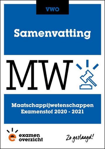 ExamenOverzicht - Samenvatting Maatschappijwetenschappen VWO, Verzenden, Zo goed als nieuw, ExamenOverzicht