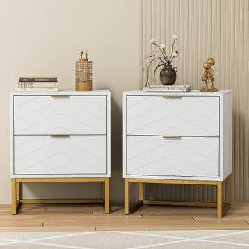 Nachtkastje set van 2 - Bijzettafel - Opbergkastje - 56,5x56, Huis en Inrichting, Verzenden, Zo goed als nieuw
