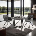 Fluwelen draaistoel Lucia, gestoffeerd - antraciet, Set van, Huis en Inrichting, Stoelen, Verzenden, Nieuw