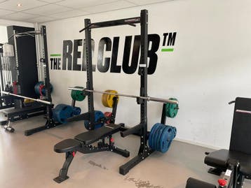 Online veiling: BARBARIAN LINE, power rack met halterstang e, Gebruikt