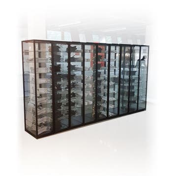 *TIP*  Zwarte design vitrinekast 500 x 200 x 50 cm, Ophalen of Verzenden, Nieuw in verpakking