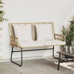 vidaXL Tuinbank Bruin en Crème poly rattan, Verzenden, Nieuw, Rotan