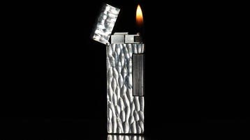 Dunill - Dome Bark Pattern Rollagas Lighter - Zonder, Nieuw
