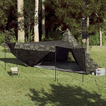 vidaXL Tipitent 8-persoons camouflage waterdicht, Caravans en Kamperen, Verzenden, Nieuw, Tot en met 2