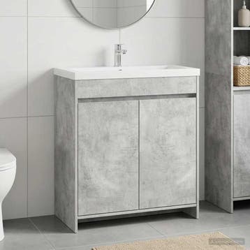 vidaXL Badkamer onder wastafel kast Betongrijs 78,5 x 37,5 x, Verzenden, Nieuw