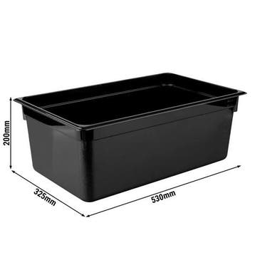 GGM Gastro | (6 stuks) Polycarbonaat GN-bak GN 1/1 - zwart -, Verzenden