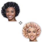2 STUKS - Kaki + Zwart Satijnen Slaapmuts / Haar bonnet van, Ophalen of Verzenden, Nieuw