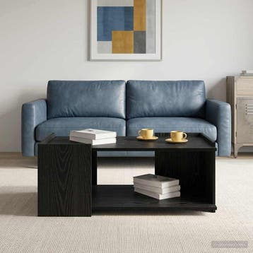 vidaXL Salontafel Zwart eiken 90 x 50 x 33 cm Bewerkt hout, Verzenden, Nieuw, Overige houtsoorten, 50 tot 100 cm
