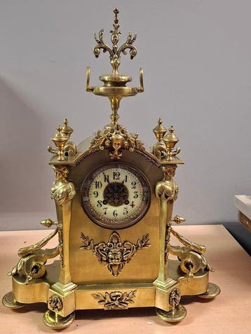 Pendule - Koper - 1850-1900 - Franse pendule, Antiek en Kunst