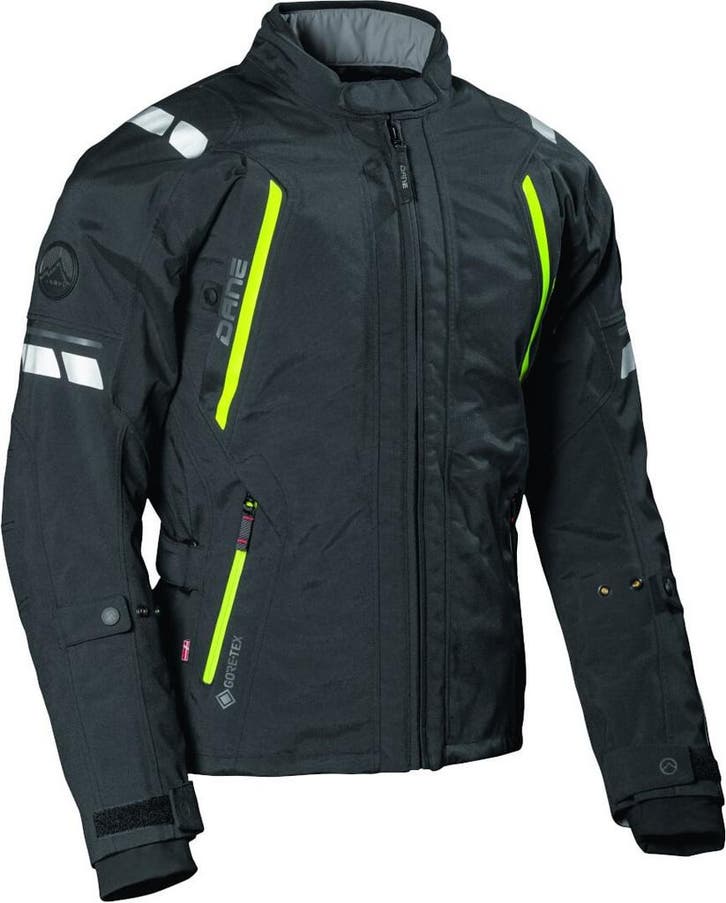 DANE Elling Zwart Gele Waterdichte Textiele Motorjas, Motoren, Kleding | Motorkleding, Heren, Nieuw met kaartje, Jas | textiel