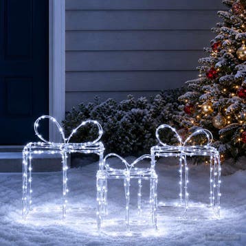 vidaXL Verlichte kerstcadeaudozen LOVIISA 3 st 360 LEDs, Verzenden, Nieuw