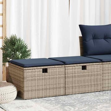 vidaXL 2-delige Loungeset met kussens poly rattan acacia, Verzenden, Nieuw, Loungeset