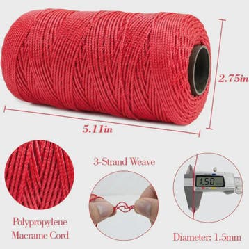 1.5mm Polypropyleen Haakgaren - 200m - Ideaal voor DIY Knuts, Verzenden, Nieuw