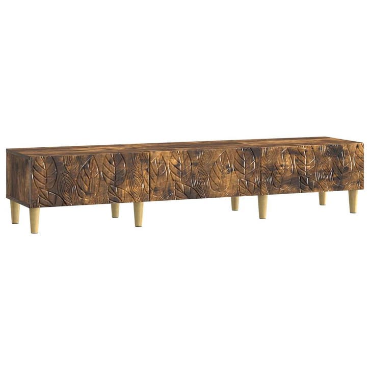 vidaXL TV-kast 147 x 34,5 x 30 cm Gerookt eiken Bewerkt hout, Huis en Inrichting, Kasten | Televisiemeubels, Nieuw, Minder dan 50 cm