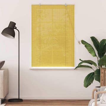 vidaXL Rolgordijn Geel 100 x 160 cm Bamboe, Verzenden, Nieuw, Geel