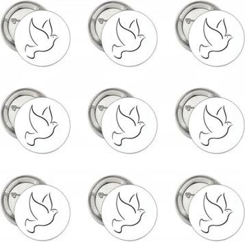 9 buttons of (kleding)magneten Love and Peace, Verzamelen, Speldjes, Pins en Buttons, Verzenden, Nieuw, Overige onderwerpen, Button
