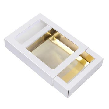 Chocoladeletterdoos GK7 Wit / Goud 3st, Verzenden, Nieuw