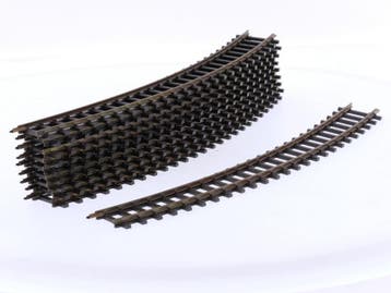 Schaal H0m Bemo 4240 000 gebogen rails 30° R2 = 376 mm do.., Gebruikt, Gelijkstroom, Rails, Ophalen of Verzenden