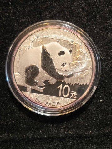 China. 10 Yuan 2016, Panda, 30 gr. (.999) (Zonder
