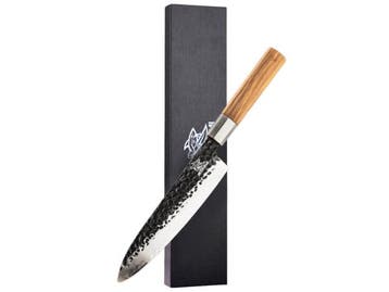 Veiling - Messerhai Koksmes 20cm AUS10 Damascus Kansu, Nieuw