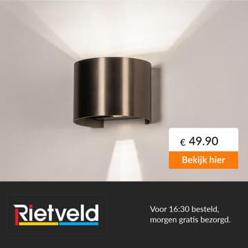 Rietveld-Wandlampen-Bruin-Brons, Aluminium, Verzenden, Nieuw