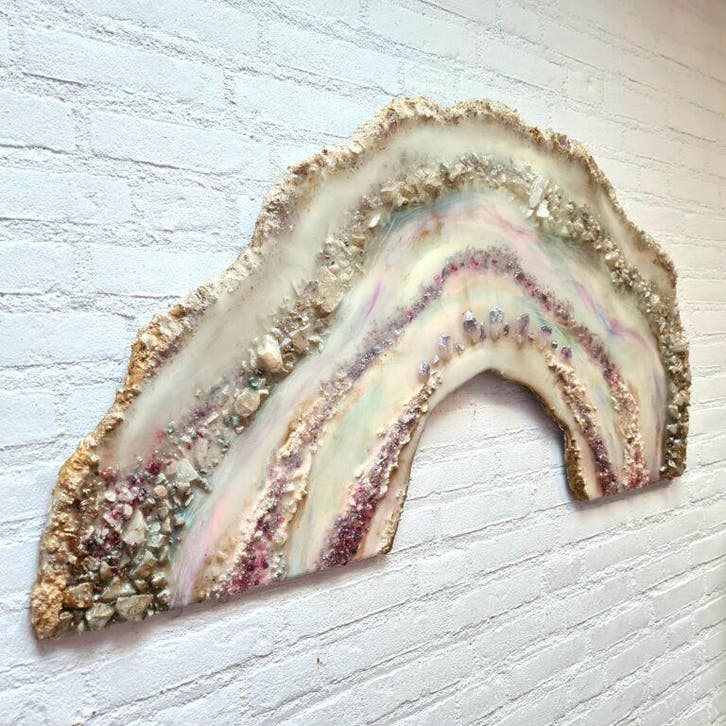 Grote uitverkoop: edelsteen geode kunst 50 % korting, Verzamelen, Mineralen en Fossielen, Mineraal, Ophalen