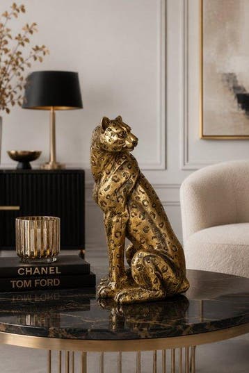 Beeldje - Leopard - Hars
