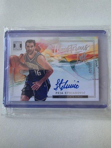 Panini Impeccable Peja Stojakovic 92/99 Gesigneerde kaart,, Nieuw