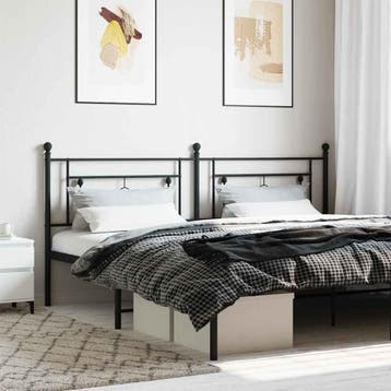 vidaXL Vervangend hoofdbord 193 cm metaal zwart, Huis en Inrichting, Slaapkamer | Bedden, Verzenden, Nieuw, Zwart, Metaal