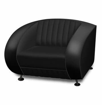 Bel Air Sofa Delucas Retro SF01CB Volledig Zwart Eenzitter, Huis en Inrichting, Ophalen, Gebruikt