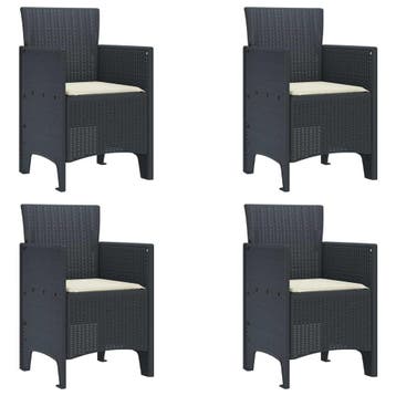 vidaXL Tuinstoel 4 st Antraciet Polypropyleen, Tuin en Terras, Verzenden, Nieuw