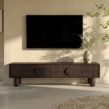 *WOONWINKEL* Tv-meubel Hout Met Ribbels 160 Cm, Verzenden, Nieuw