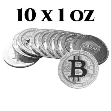 Niue. 2 Dollars 10 x 2022 1 oz Niue $2 NZD Bitcoin Silver