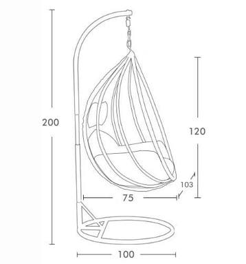 Hangstoel Grijs | Design Ei Stoel | Nieuw | Scherpe Prijs, Binnen, Nieuw, Ophalen of Verzenden, Met standaard