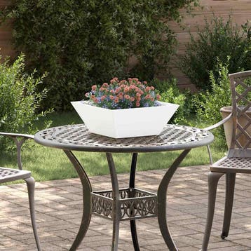 vidaXL Tuin Bloempot Wit 40 x 40 x 15 cm Koudgewalst staal, Minder dan 30 cm, Verzenden, Minder dan 60 cm, Nieuw