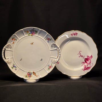 Meissen, Rosenthal - Bord (2) - Porselein - Bloemig, met de, Antiek en Kunst