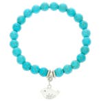 Fako Bijoux - Armband - Turquoise Kralen - Vogel - 8mm, Verzenden, Nieuw