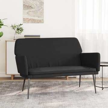 vidaXL Bankje 108x79x79 cm fluweel zwart, Verzenden, Nieuw, Stof, Minder dan 150 cm