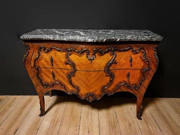 Commode - Hout, Marmer, Brons - Parket van diverse